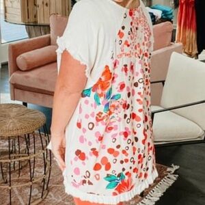 Floral and Polka Dot Top